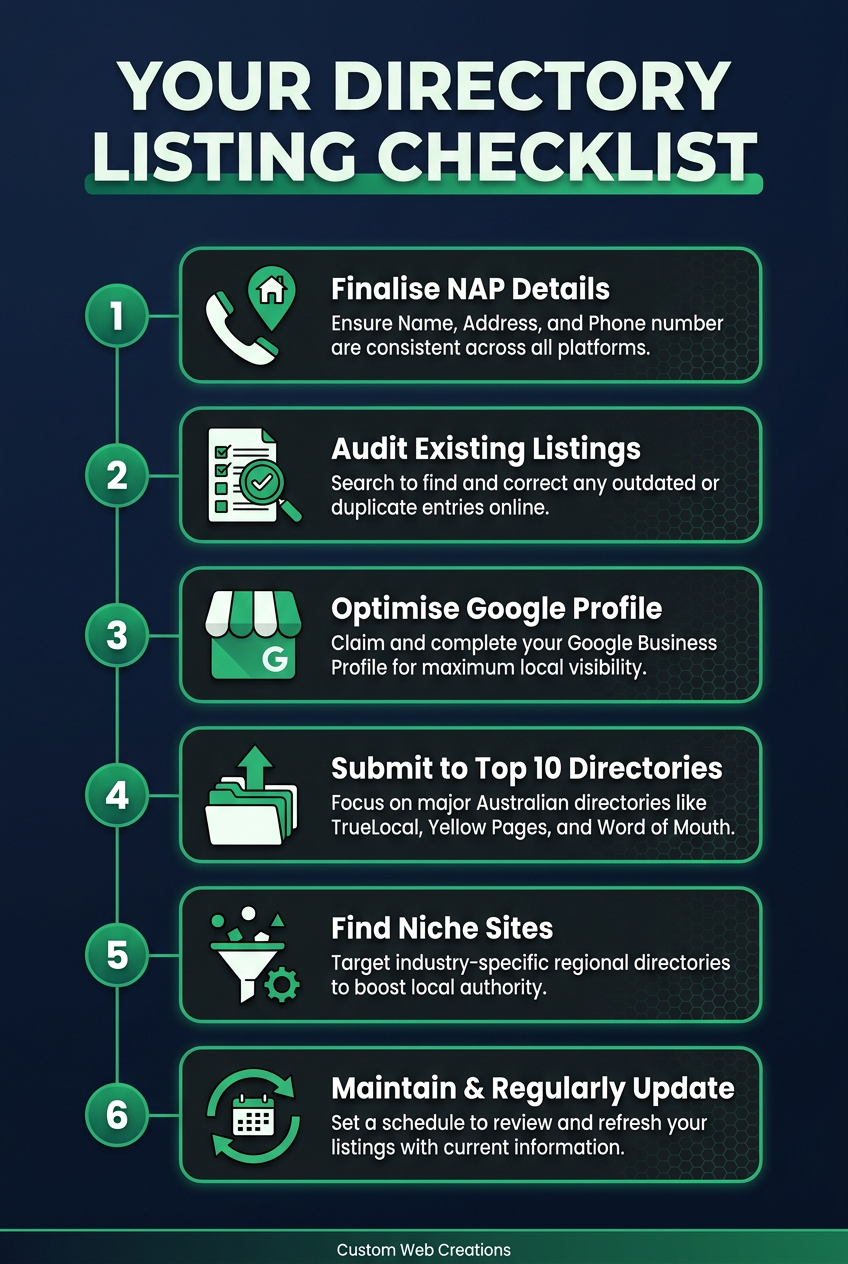 Your Directory Listing Checklist: Essential steps for building local citations in Australia.