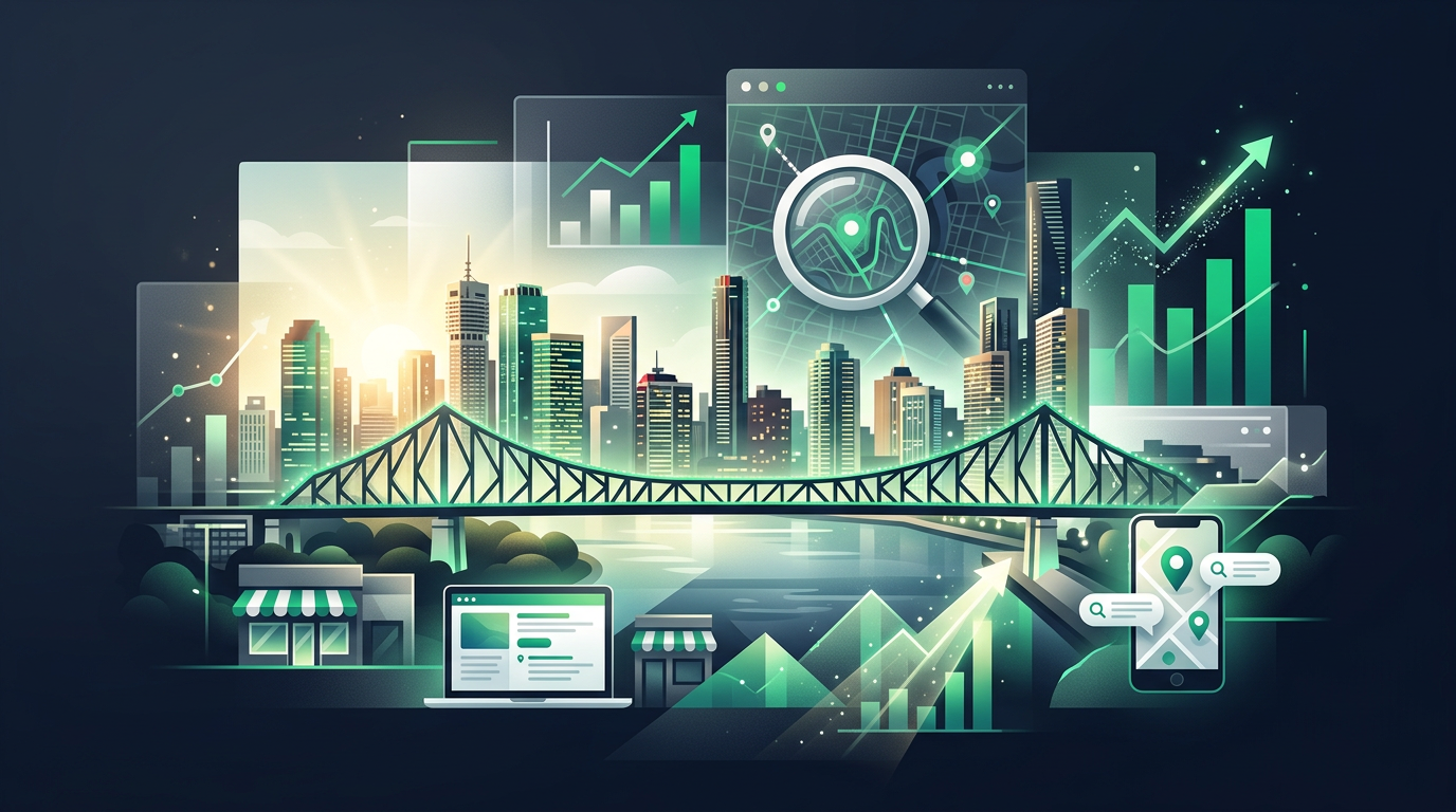 Brisbane SEO: Get Found Locally Brisbane skyline with Story Bridge, ideal for local SEO company in Brisbane.
