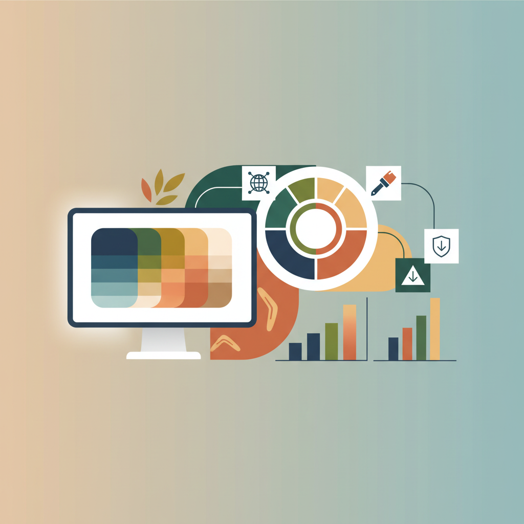 Colour palette guide illustration for brand visual identity in web design by an Australian agency.