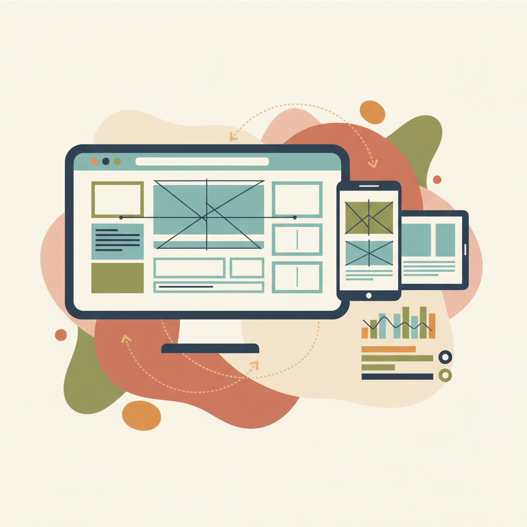 Homepage wireframe template for Australian web design business resource