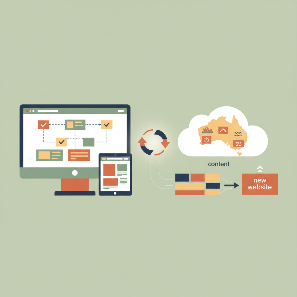 Australian small business website content migration checklist illustration