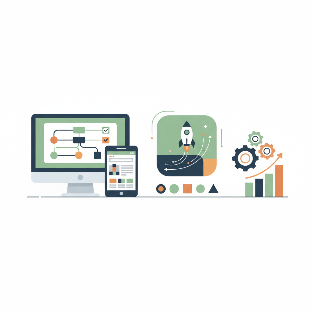 Website launch checklist illustration, guiding a successful online presence for Australian businesses.